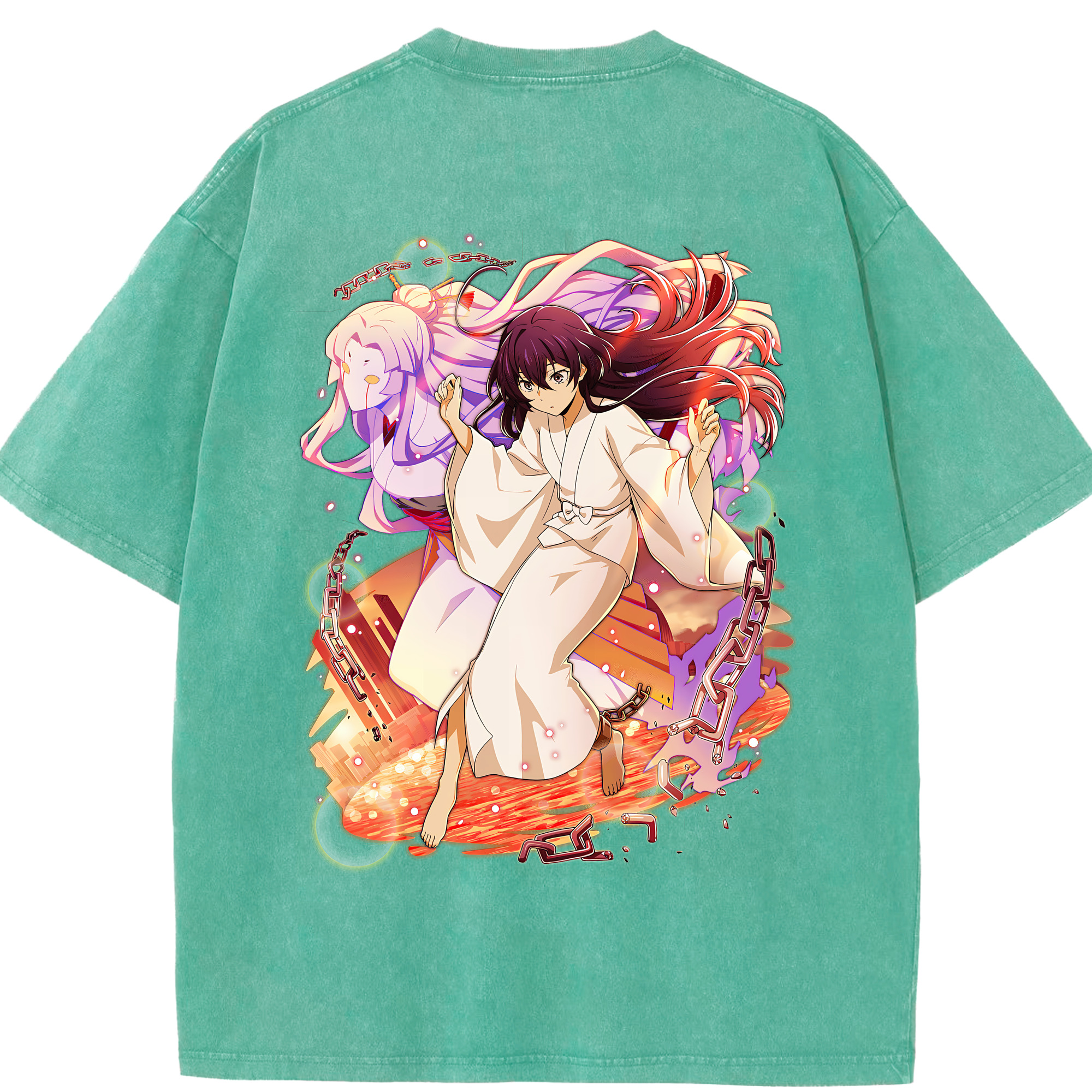 （画像用） 文豪ストレイドッグス Bungo Stray Dogs 綿100% ヴィンテージ風 半袖Tシャツ（背面プリント）